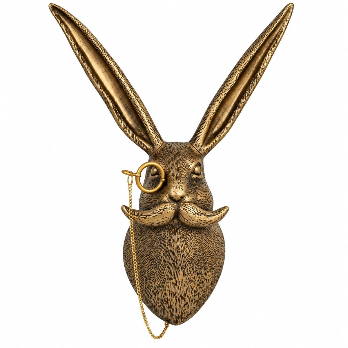 Gold Rabbit Head Wall Sculpture Modern Animal Wall Decor