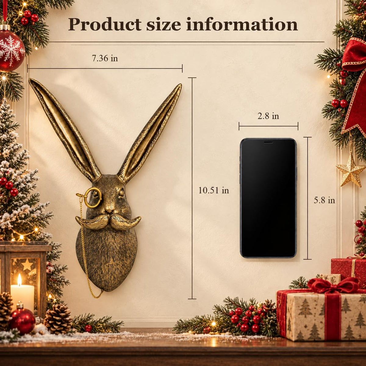 Gold Rabbit Head Wall Sculpture Modern Animal Wall Decor